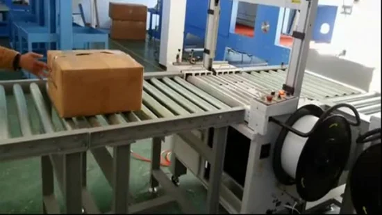 Máquina de cintar caixa de caixas de transporte de rolo poderoso totalmente automático
