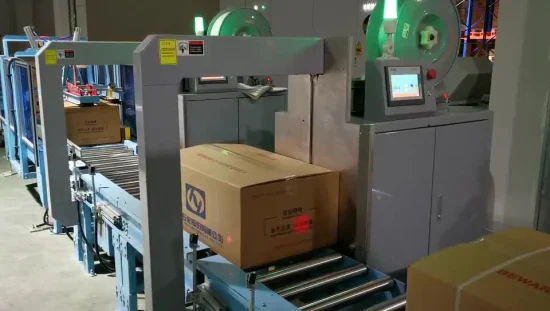 Máquina de cintar automática Máquina de embalagem personalizada de tamanho de arco para produtos pesados